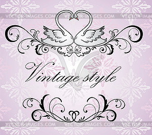 Vintage wedding frame - vector clip art