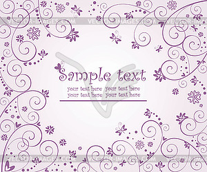 Wedding violet card - vector clipart