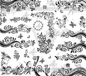 Black and white design elements - vector image