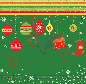 Greeting xmas postcard - vector clip art