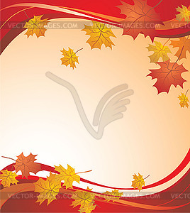 Red autumnal background - vector image