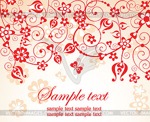 Red valentine greeting card - vector clipart