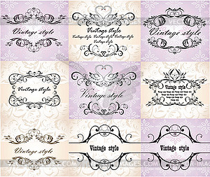 Vintage wedding frames - vector clipart / vector image