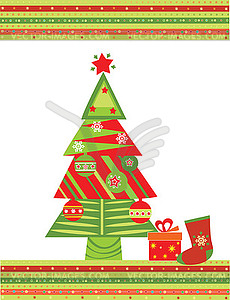 Xmas greeting postcard - royalty-free vector clipart