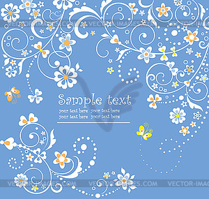 Blue greeting card - vector clipart