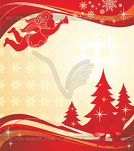 Рождественские баннер с ангелом - иллюстрация в векторном формате