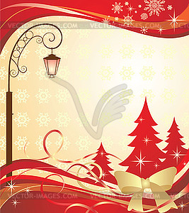 Рождественские баннер с фонарем - клипарт в векторе / векторное изображение
