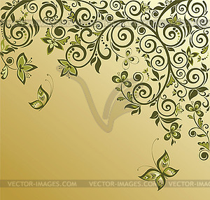 Ornate retro card - vector clip art