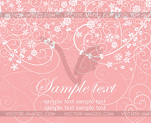 Pink greeting card - vector clipart