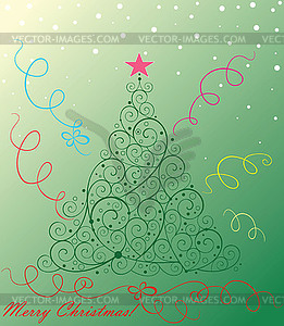 Vintage xmas card - vector clipart