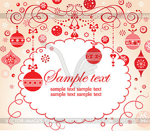 Рождественские красный приглашения - рисунок в векторном формате