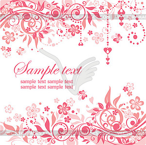 Greeting pink banner - vector clipart