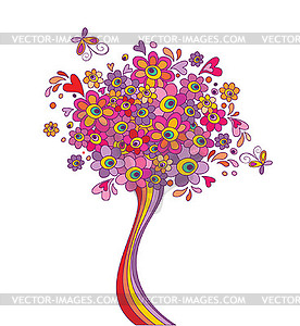 Greeting tree - vector image