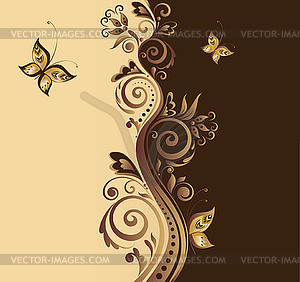 Retro floral background - vector clipart