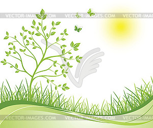 Spring green background - vector image