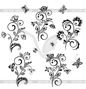 Wedding borders (black and white) - vector image