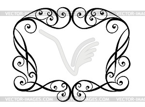 Black curled frame - vector image