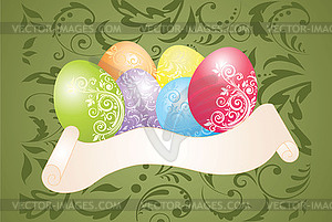 Easter card with eggs - vector clipart