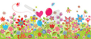 Spring colorful seamless card - vector image