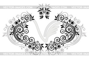 Vintage floral black frame - vector image