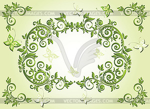 Vintage green frame - vector image