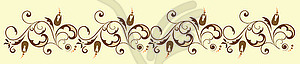 Seamless retro floral border - vector clipart