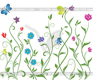 Seamless floral border - vector image