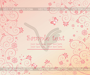 Pink arrival card - color vector clipart