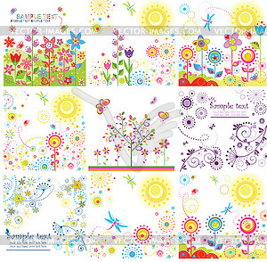 Abstract funny cards - vector clipart