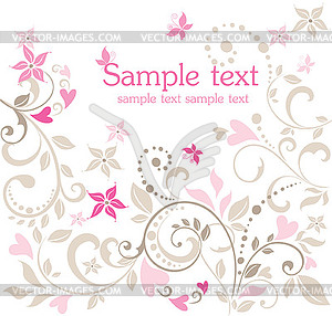 Floral greeting card - vector clipart