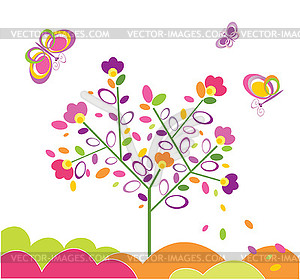 Funny autumn tree - vector clipart