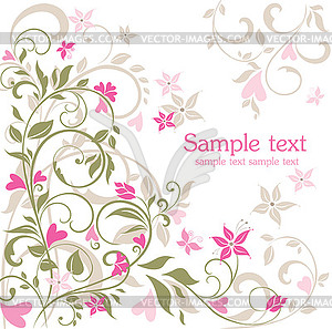 Greeting floral postcard - vector image