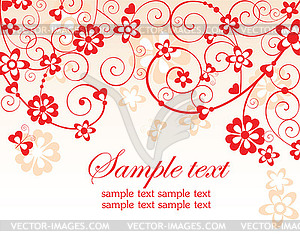 Red greeting card - royalty-free vector clipart