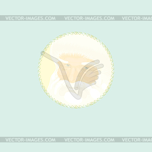 White mistletoe frame with Father Christmas - vector clipart / vector image