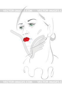 Pierrot Girl - color vector clipart