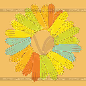 Set of colored gloves - vector clip art