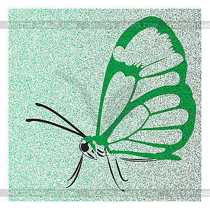 Butterfly with open wings green - vector clipart