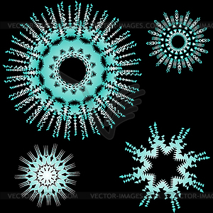 Blue Christmas snowflakes - vector image