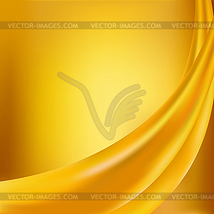 Yellow silk background with some soft folds - vector image