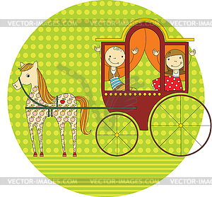 Ride in carriage - vector clip art