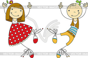 Girl and boy - vector image