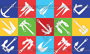 Pattern of anchors - vector clipart / vector image