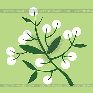 Branch with berries and leaves - vector clipart