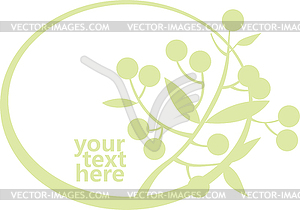 Frame with twig and berries - color vector clipart