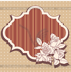 Retro frame with roses - vector clipart