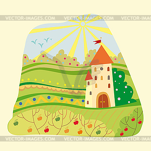Fairytale castle - vector image
