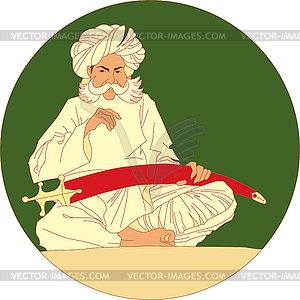 Arabic man - color vector clipart