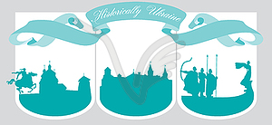 Pictogram of three cities - vector clipart