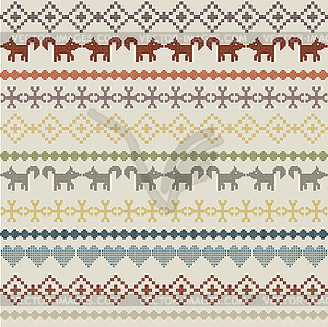 Imitation of cross-stitch - vector clipart