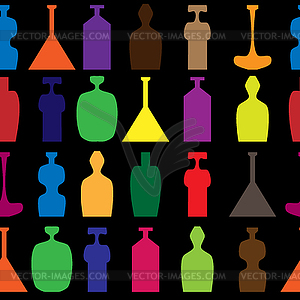 Шаблон с различных бутылок - векторное изображение клипарта